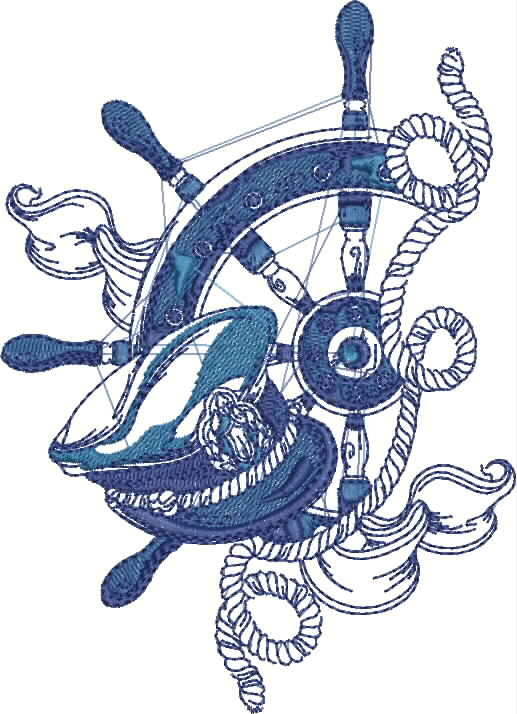 Ocean Sailor Chevron Machine Embroidery Design