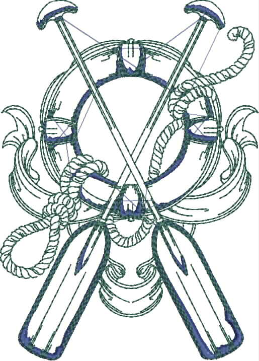 Sea Captain Chevron Anchor Embroidery