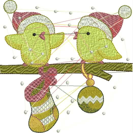 Vintage Holiday Decoration Embroidery