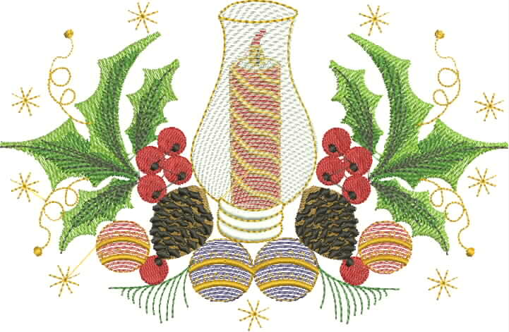 Golden Bow Ornament Embroidery