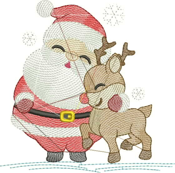 Festive Europeans Christmas Presents Embroidery Pattern