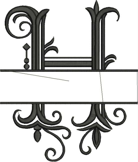 Split Monogram Letter H