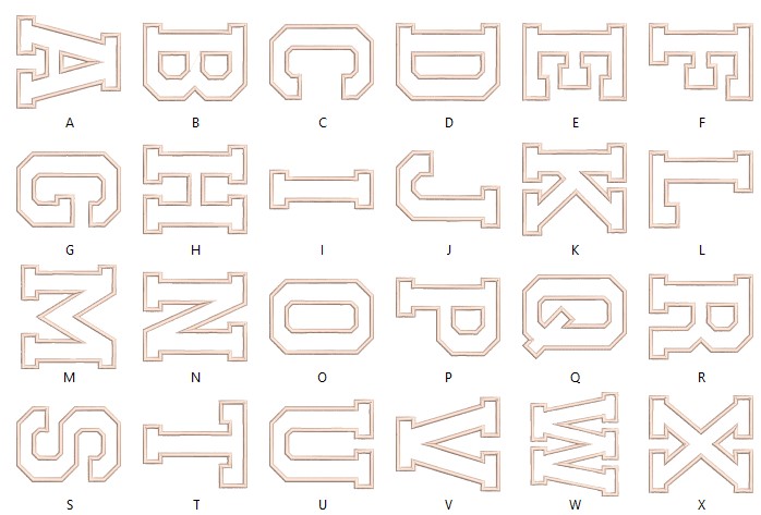 Bold Block Alphabet Embroidery Pattern