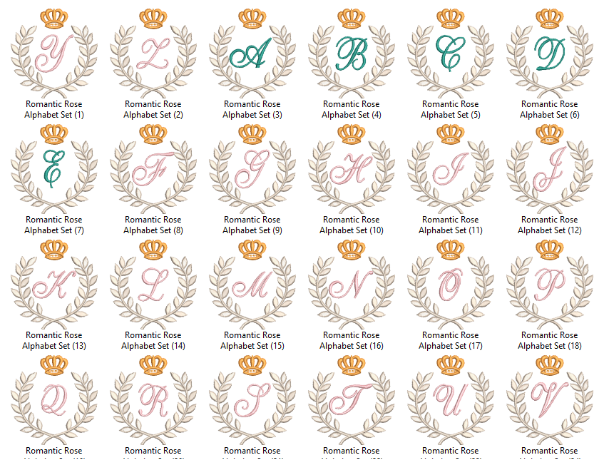 Romantic Rose Alphabet Set
