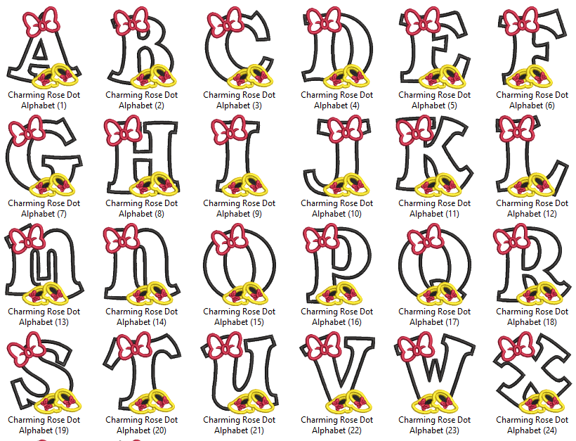 Charming Rose Dot Alphabet