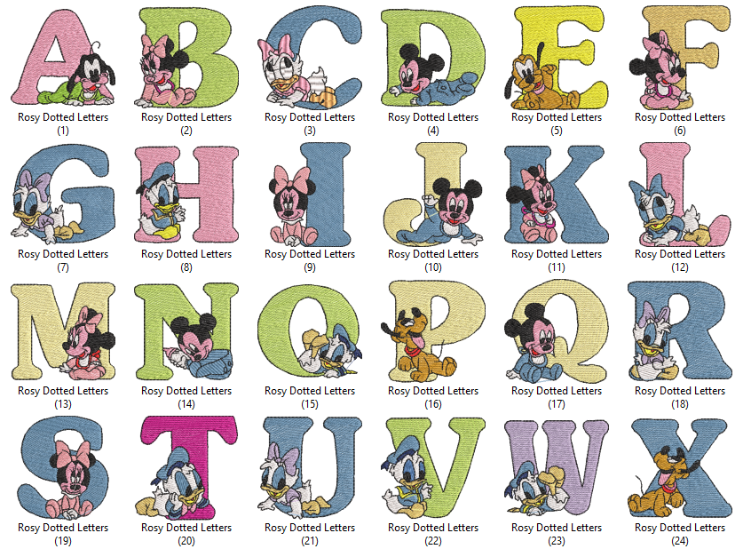 Rosy Dotted Letters