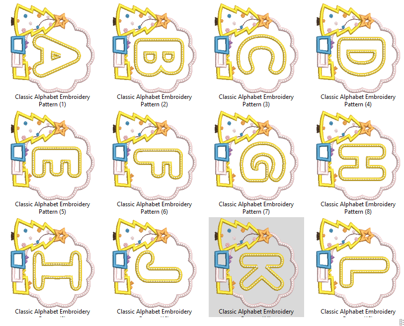 Classic Alphabet Embroidery Pattern