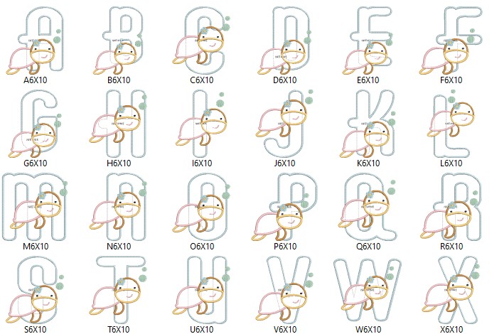 Artistic Monogram Alphabet Embroidery Pattern