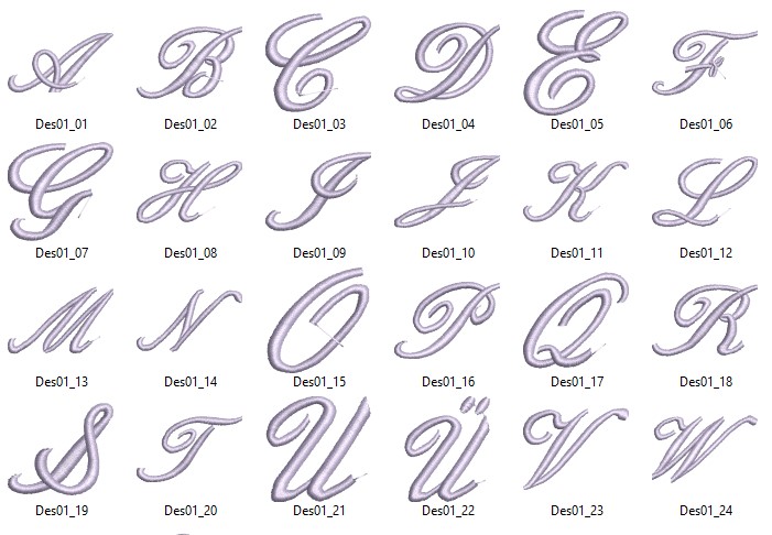 Smooth Stitch Alphabet Embroidery Design