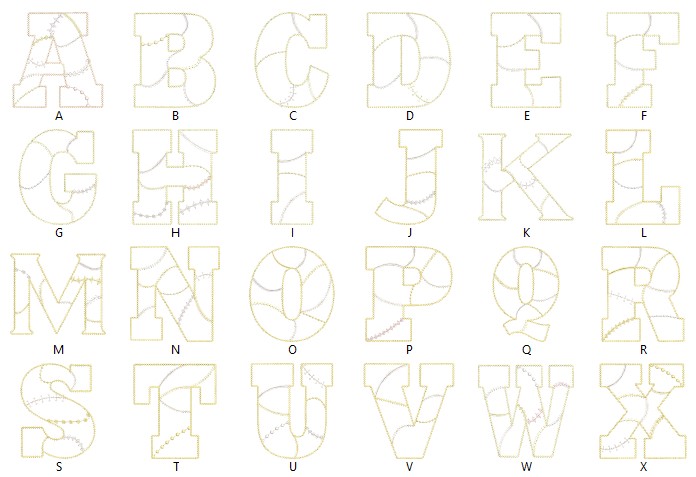 Handcrafted H Alphabet Monogram Embroidery Design
