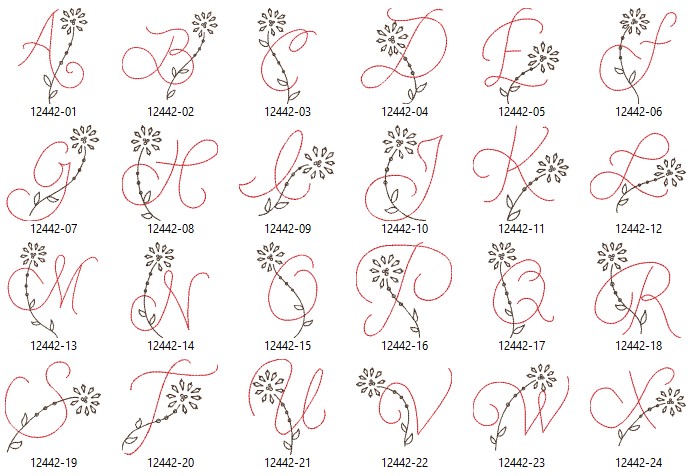 Joyful J Alphabet Monogram Embroidery Design