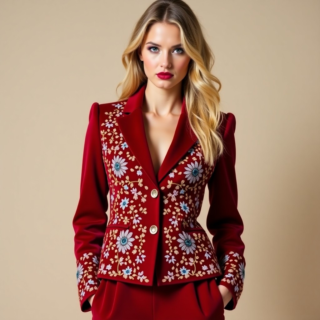 Majestic Floral High Fashion Embroidery Jacket