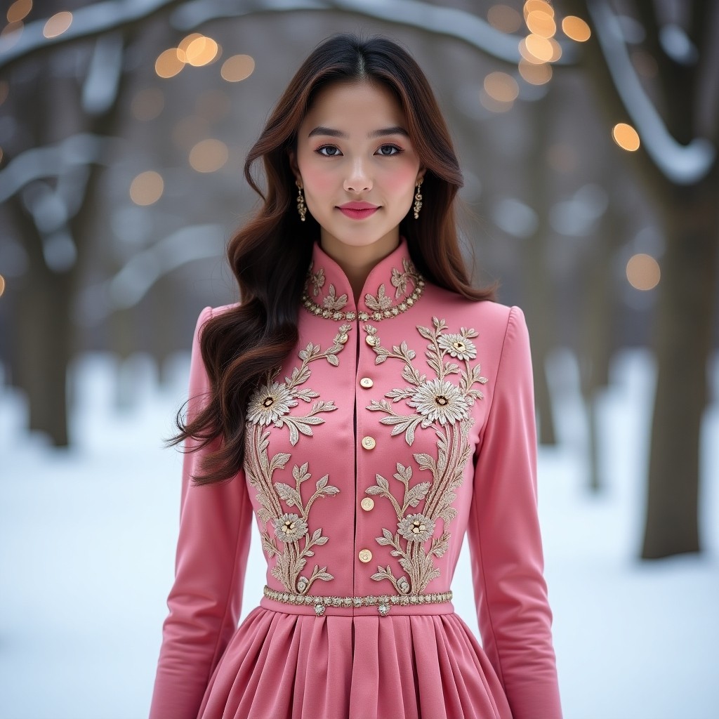 Prestige Burgundy Velvet Evening Dress with Floral Embroidery