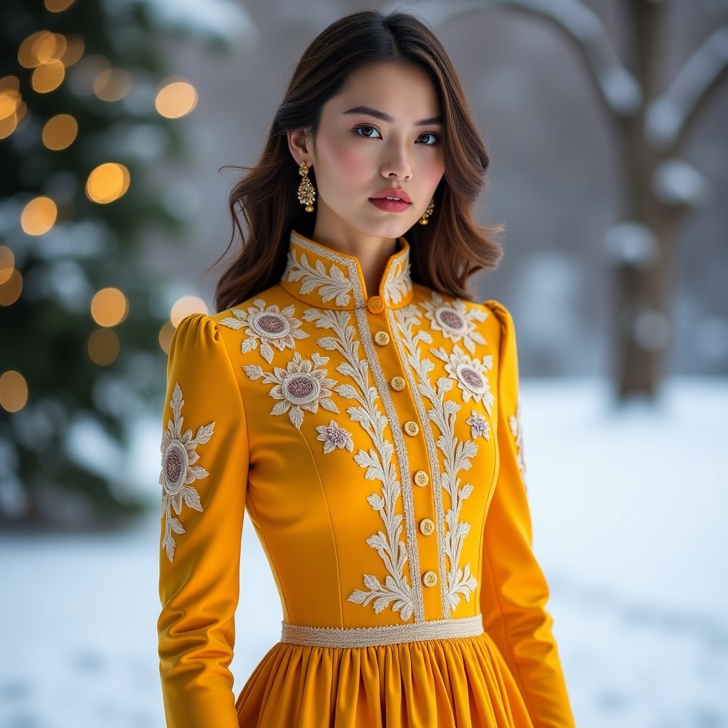Luxury Velvet Garden Bloom Designer Dress