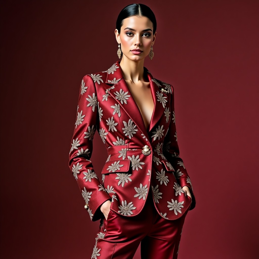 Royal Garden Floral Embroidered Women's Jacket