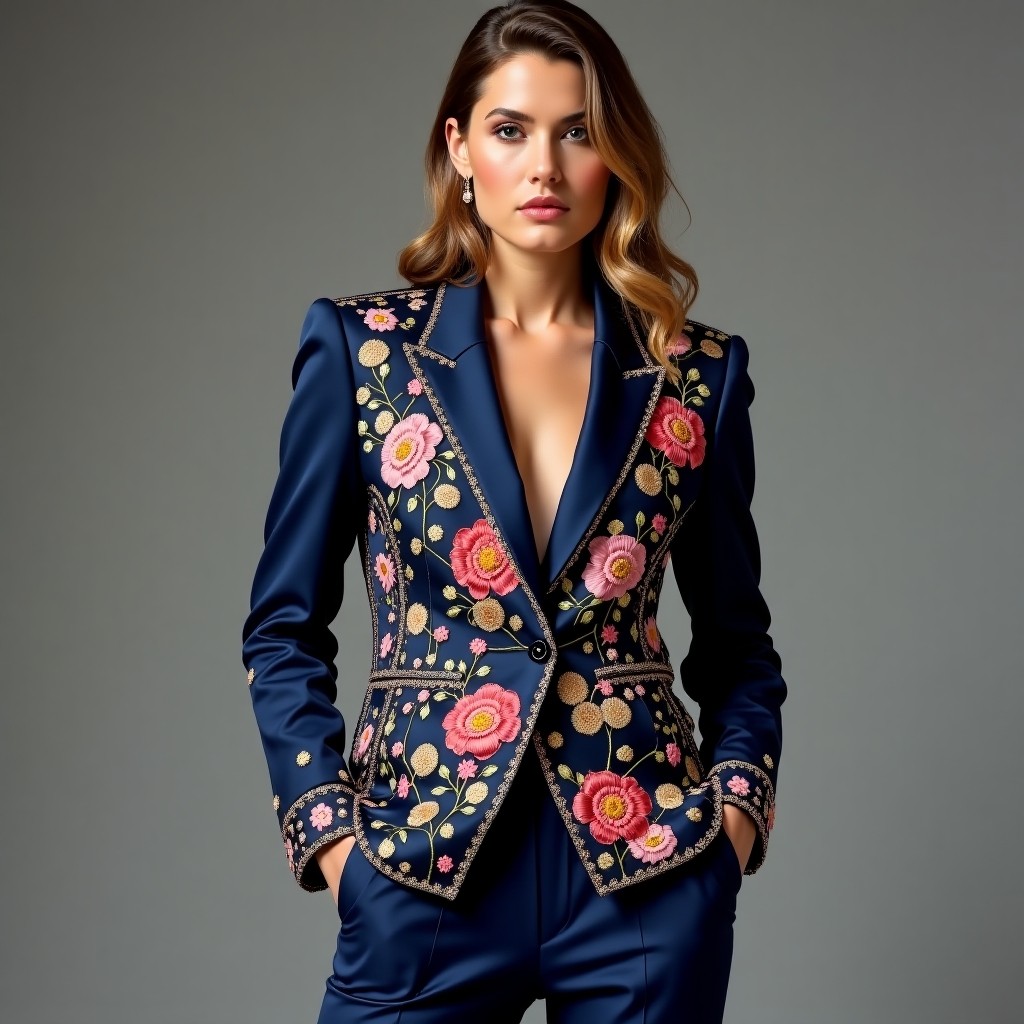 Royal Magnolia Embroidered Designer Jacket