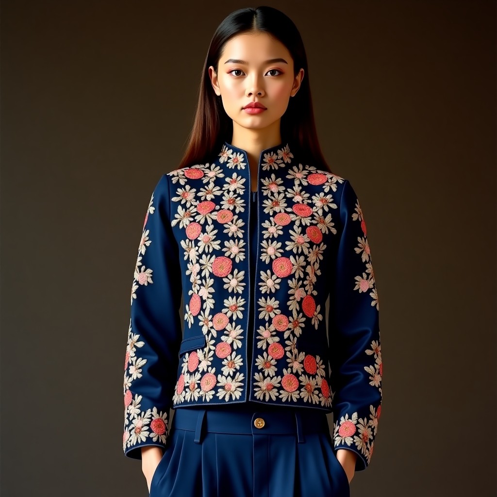 Signature Floral Elegance Executive Jacket