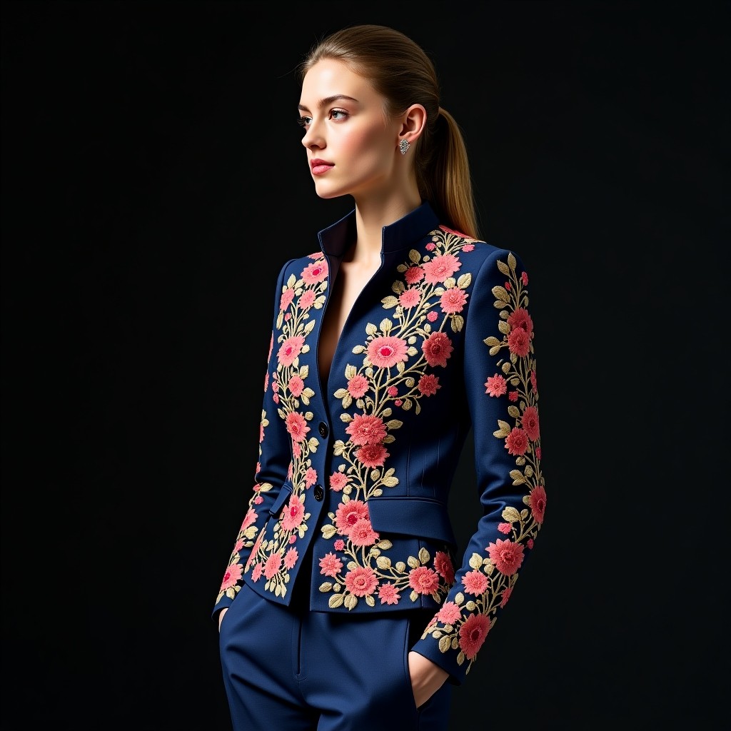 Signature Botanical Embroidered Premium Jacket