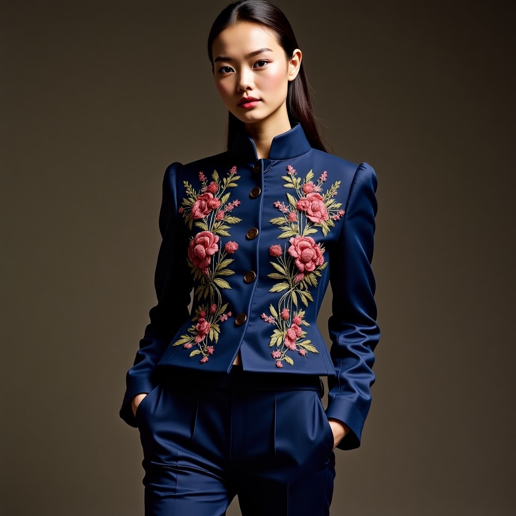 Majestic Floral Symphony Luxury Jacket