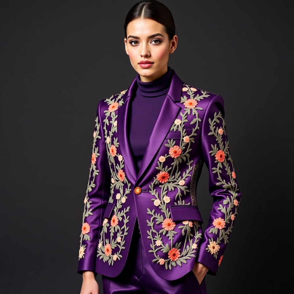 Majestic Evening Floral Designer Blazer