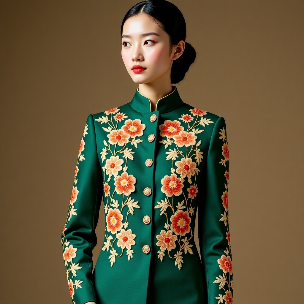 Royal Celestial Floral Embroidered Designer Jacket