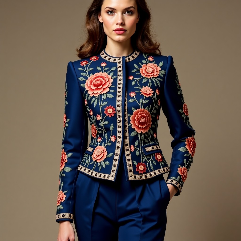 Signature Elite Botanical Embroidered Jacket