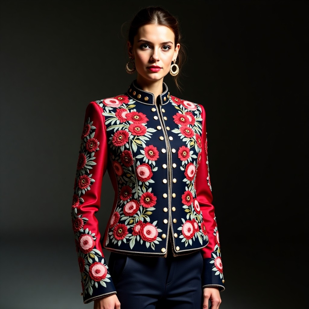 Majestic Palace Floral Embroidered Blazer