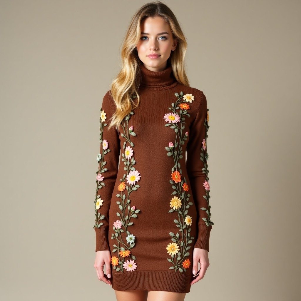 Prestige Elegant Wildflower Knit Dress