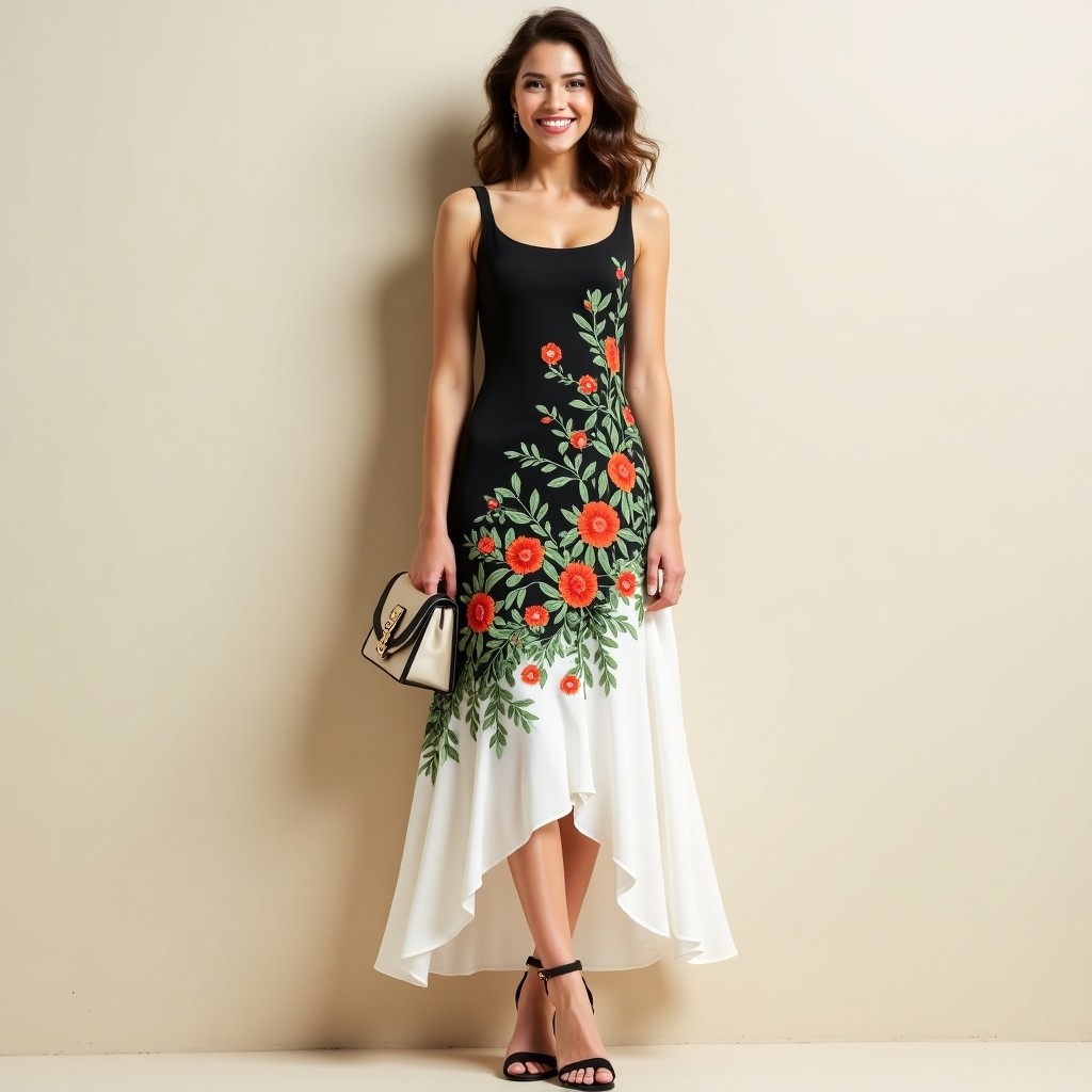 Diamond Prestige Elegant Sleeveless Embroidery Evening Dress
