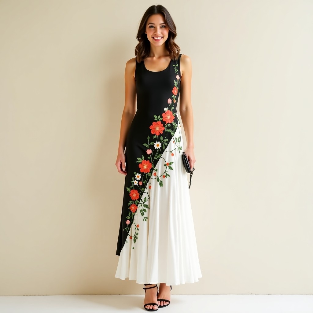 Imperial Golden Garden Embroidered Luxury Dress
