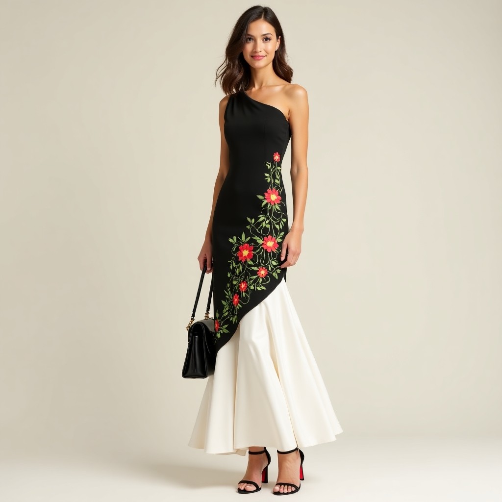 Diamond Prestige Royal Orchid Embroidered Sleeveless Luxury Couture Evening Gown