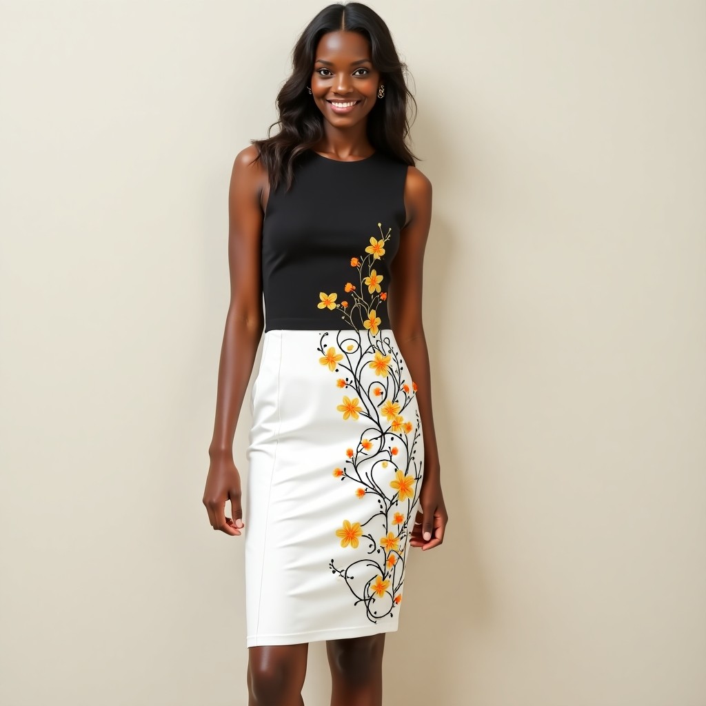 Imperial Sunset Blossom Couture Evening Dress