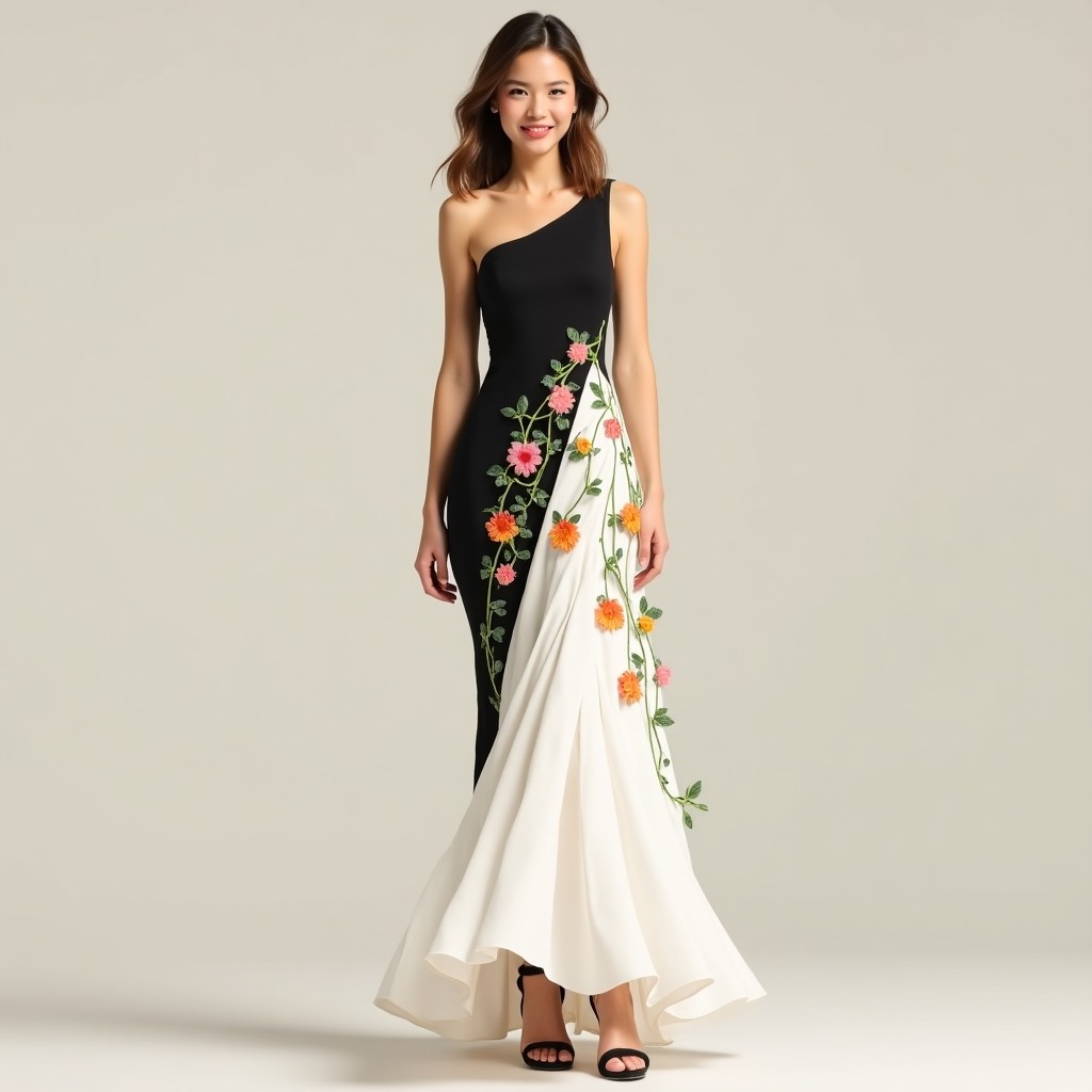 Luxury Prestige Floral Ombre Couture Dress