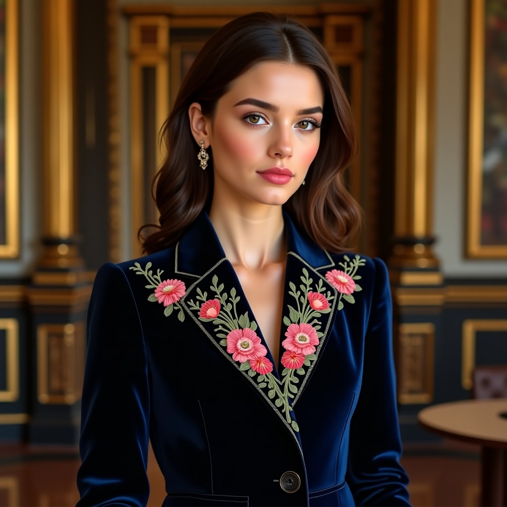 Grand Royal Floral Couture Blazer