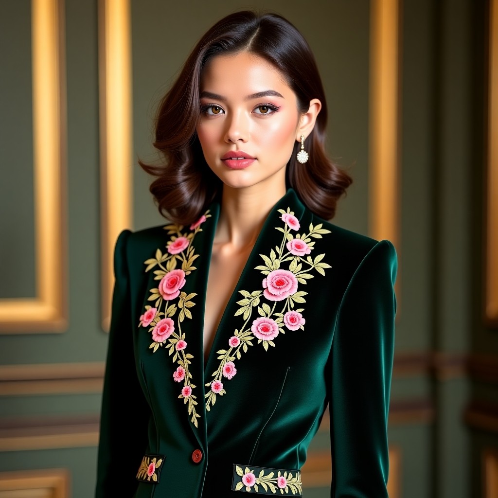 Elite Royal Bouquet Embroidered Women's Jacket