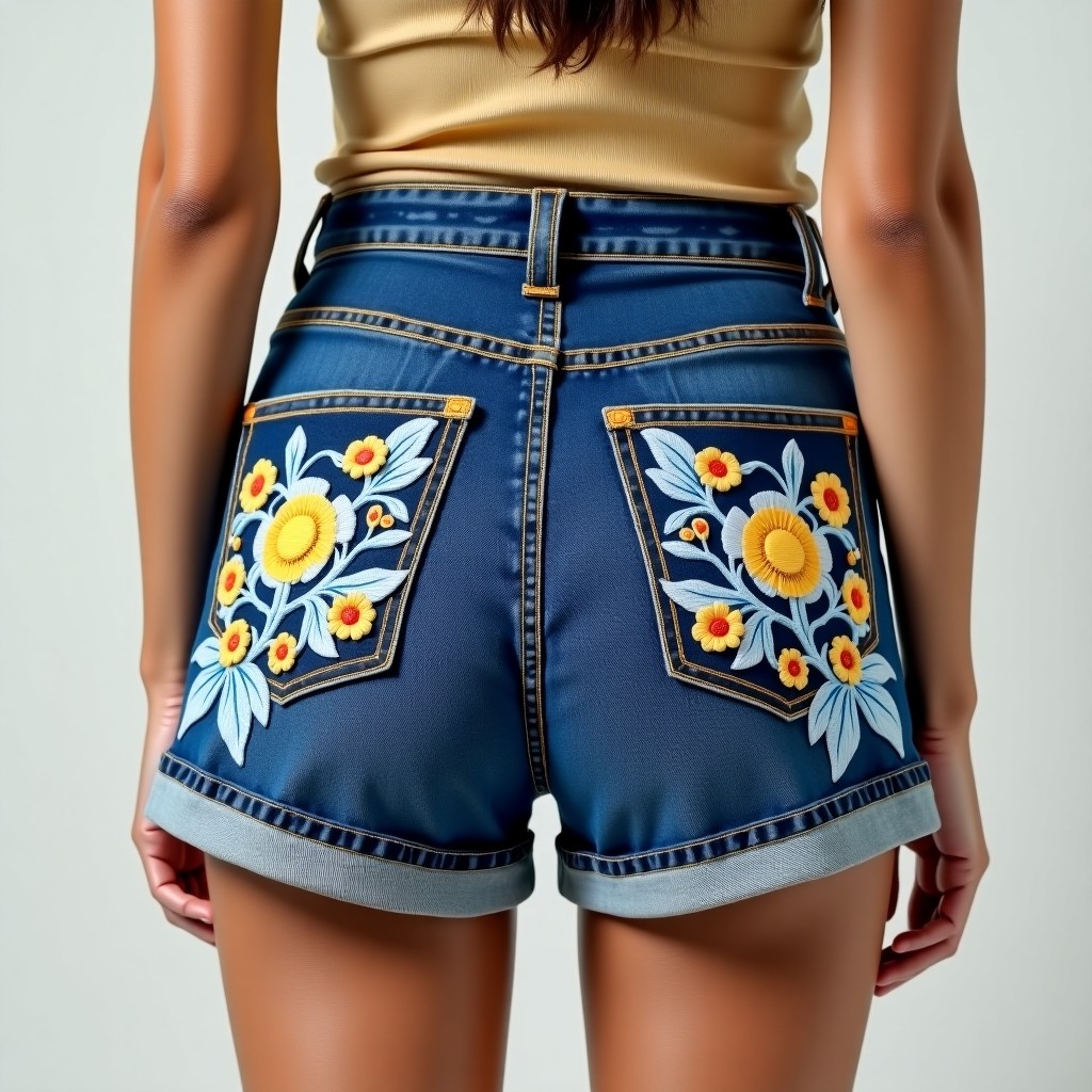Elite Botanical Bloom Embroidered Fashion Shorts