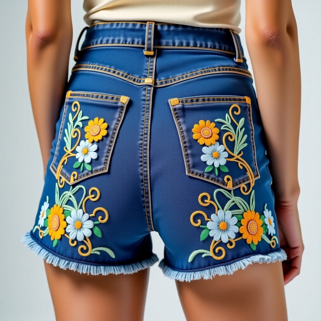 Imperial Blossom Charm Embroidered Women's Shorts