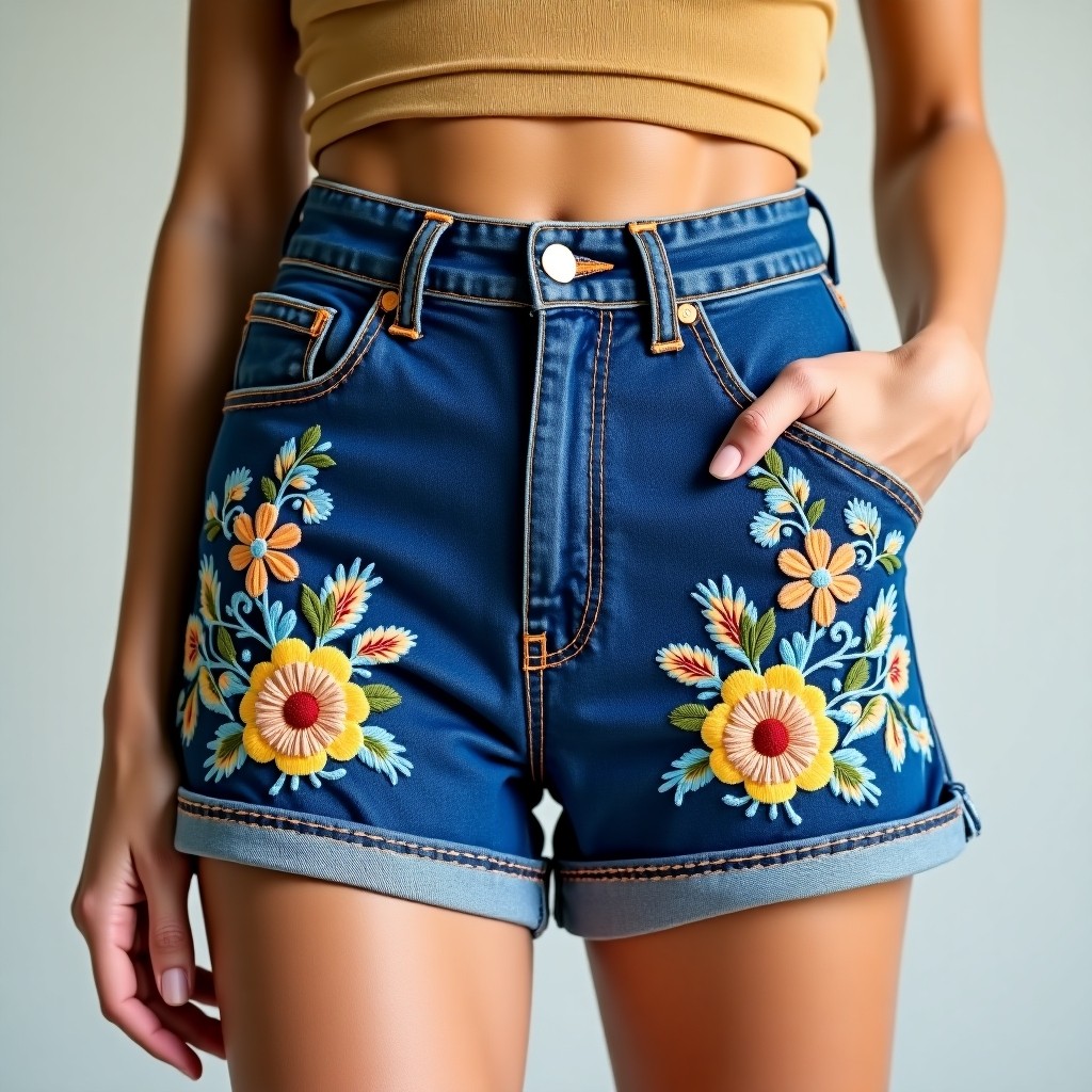 Designer Royal Petal Resort Fashion Shorts