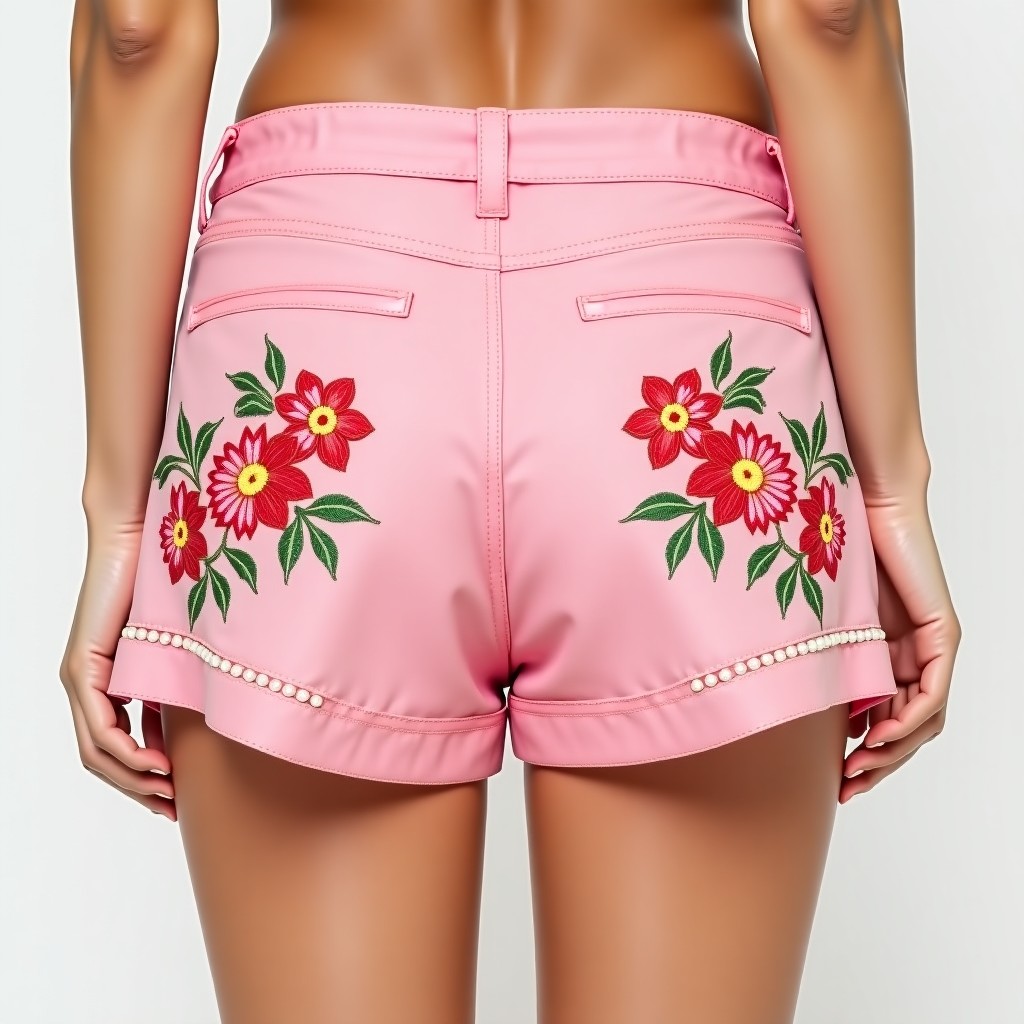 Elite Rose Bouquet Embroidered Women's Boutique Shorts