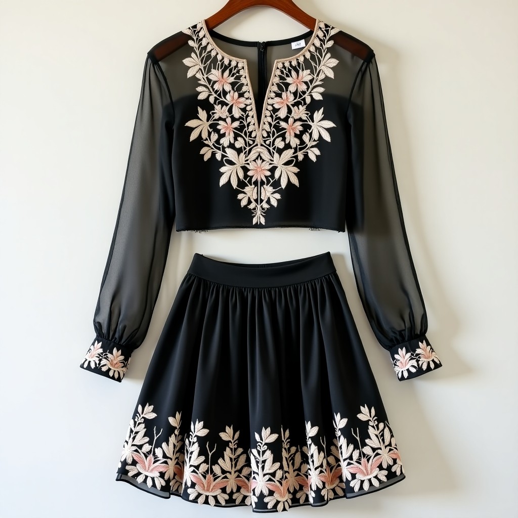 Majestic Evening Bloom Embroidered Party Wear Set