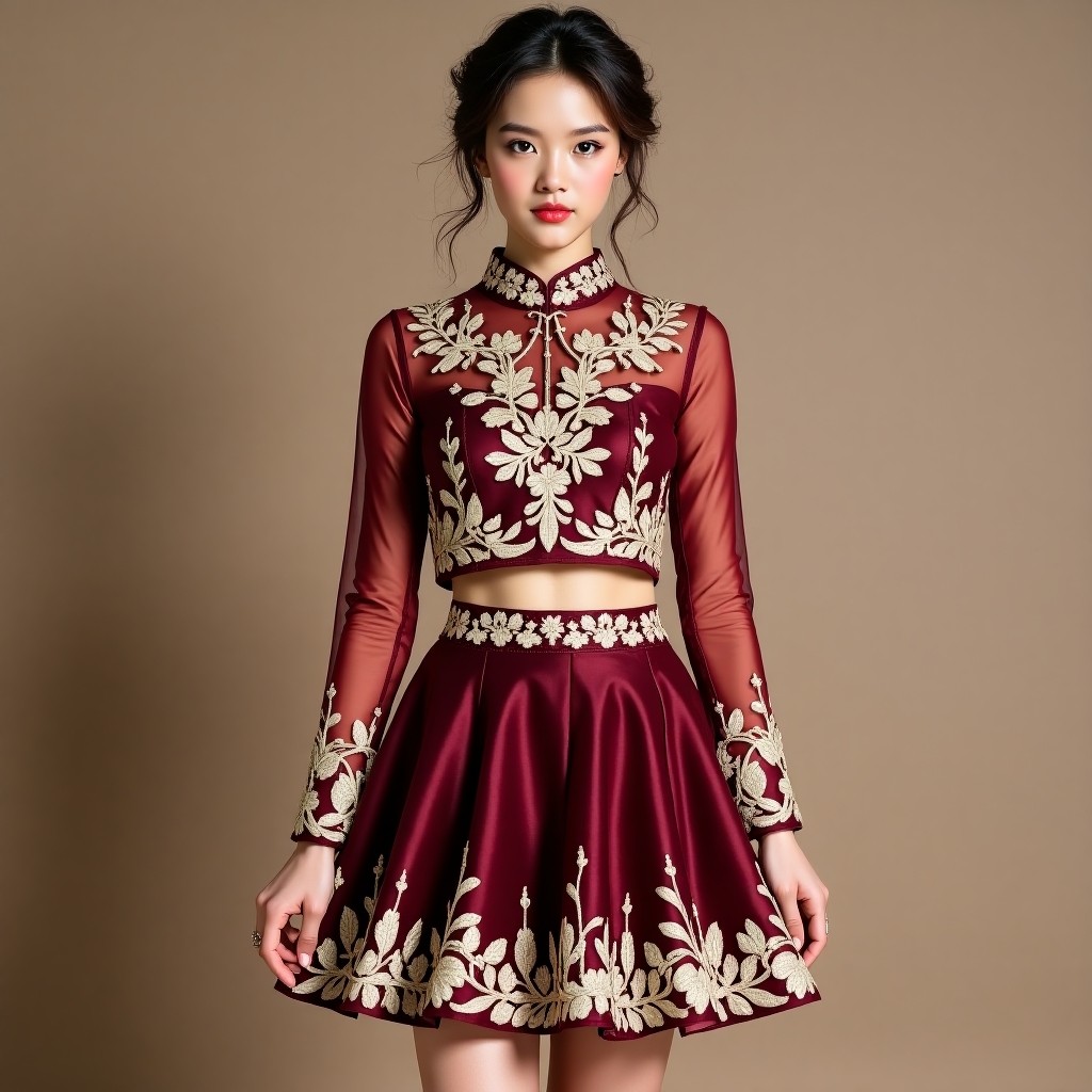 Signature Botanical Elegance Embroidered Fashion Set