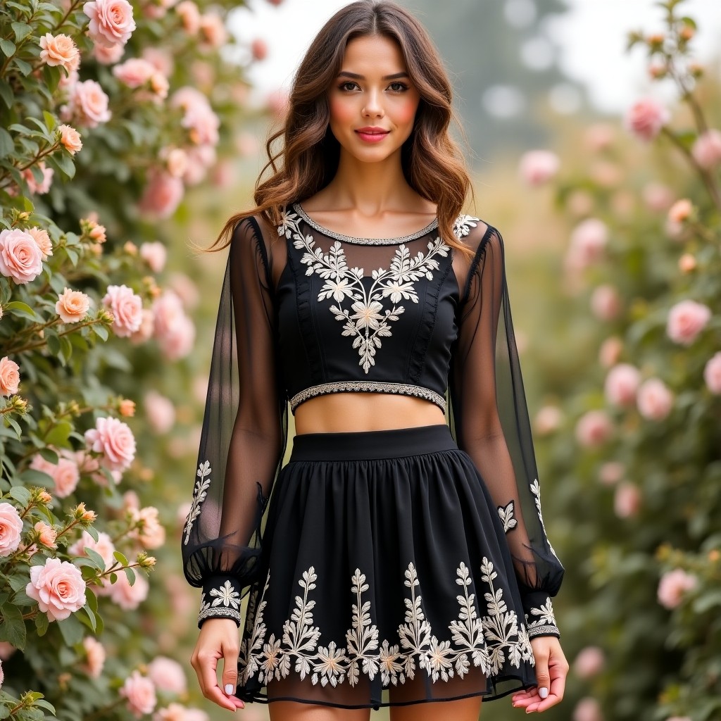 Imperial Floral Grace Embroidered Boutique Co-Ord