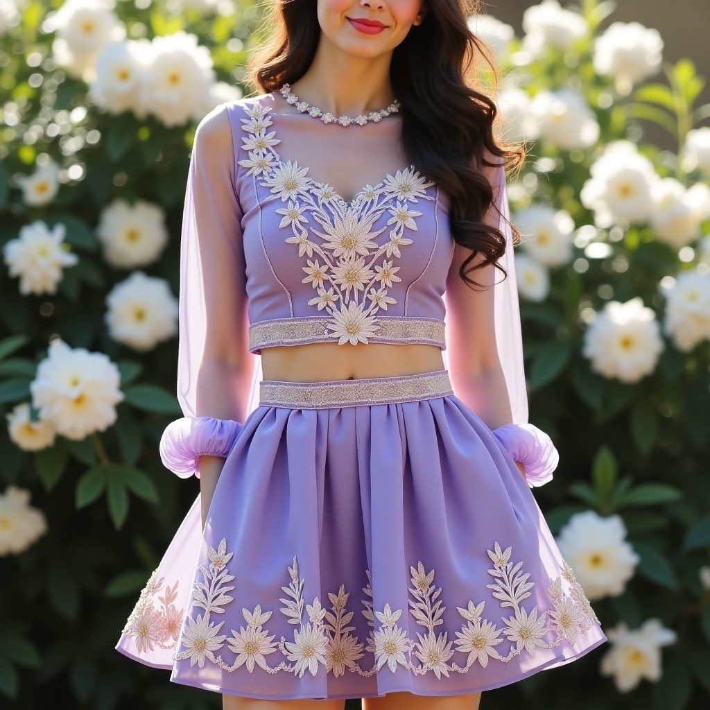 Majestic Ivory Garden Embroidered Women's Luxury Set
