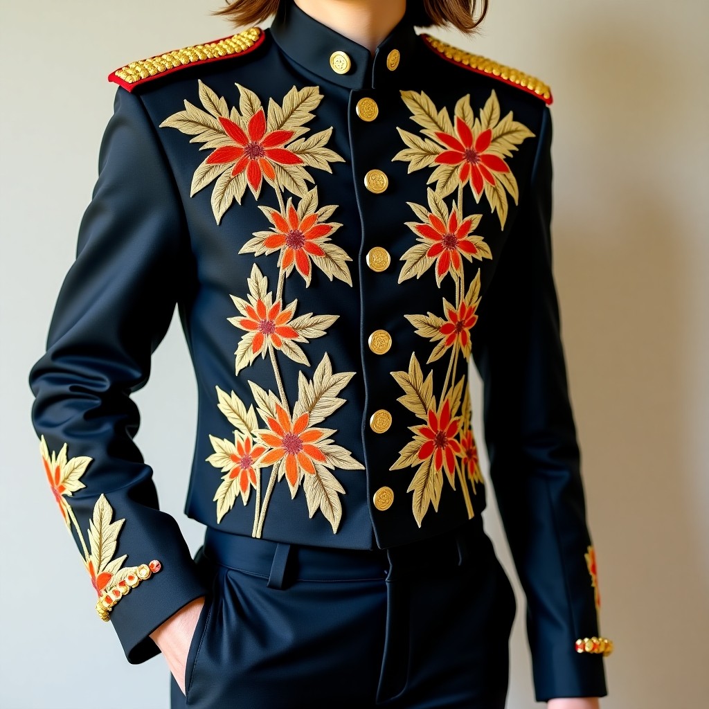 Golden Rose Military Women's Luxury Blazer