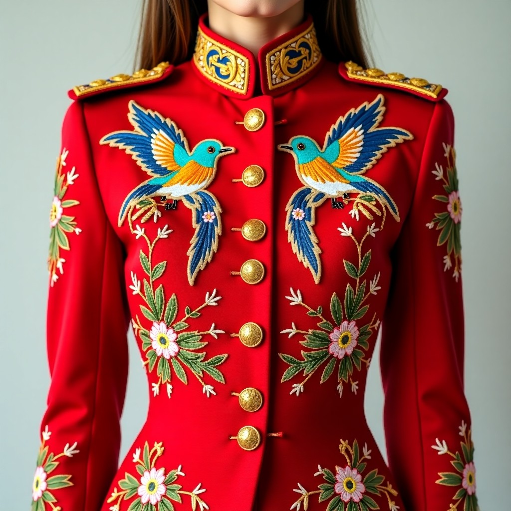 Grand Imperial Floral Military Women's Blazer