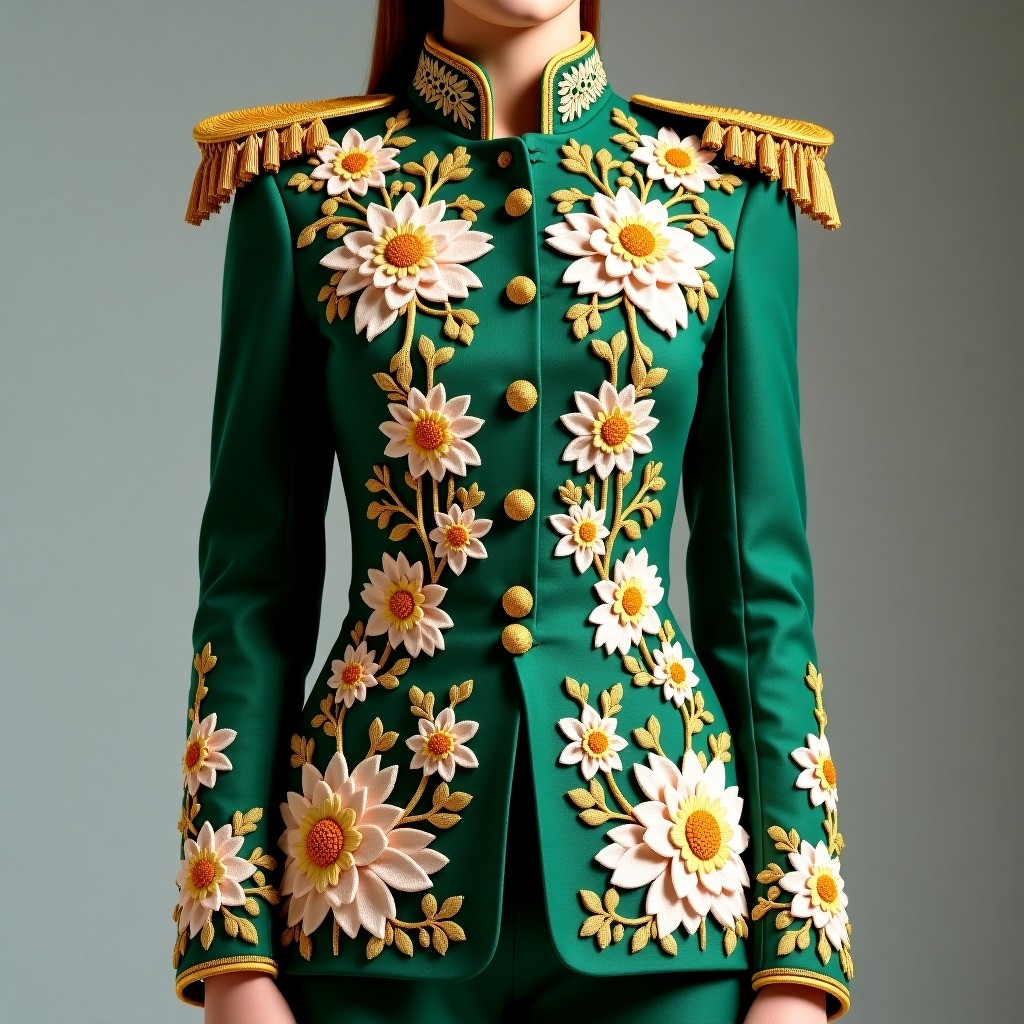 Imperial Rose Commander Women's Embroidered Blazer