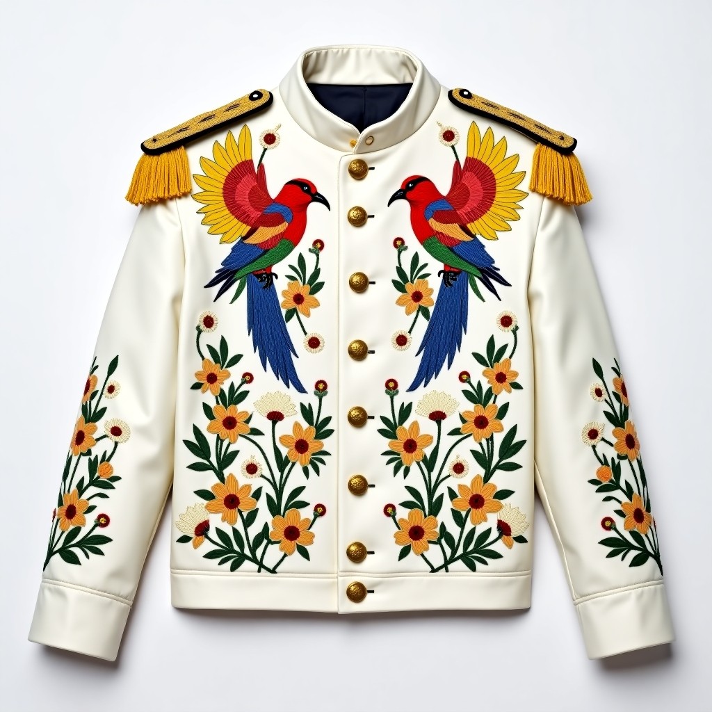 Imperial Emerald Bloom Women's Military Blazer