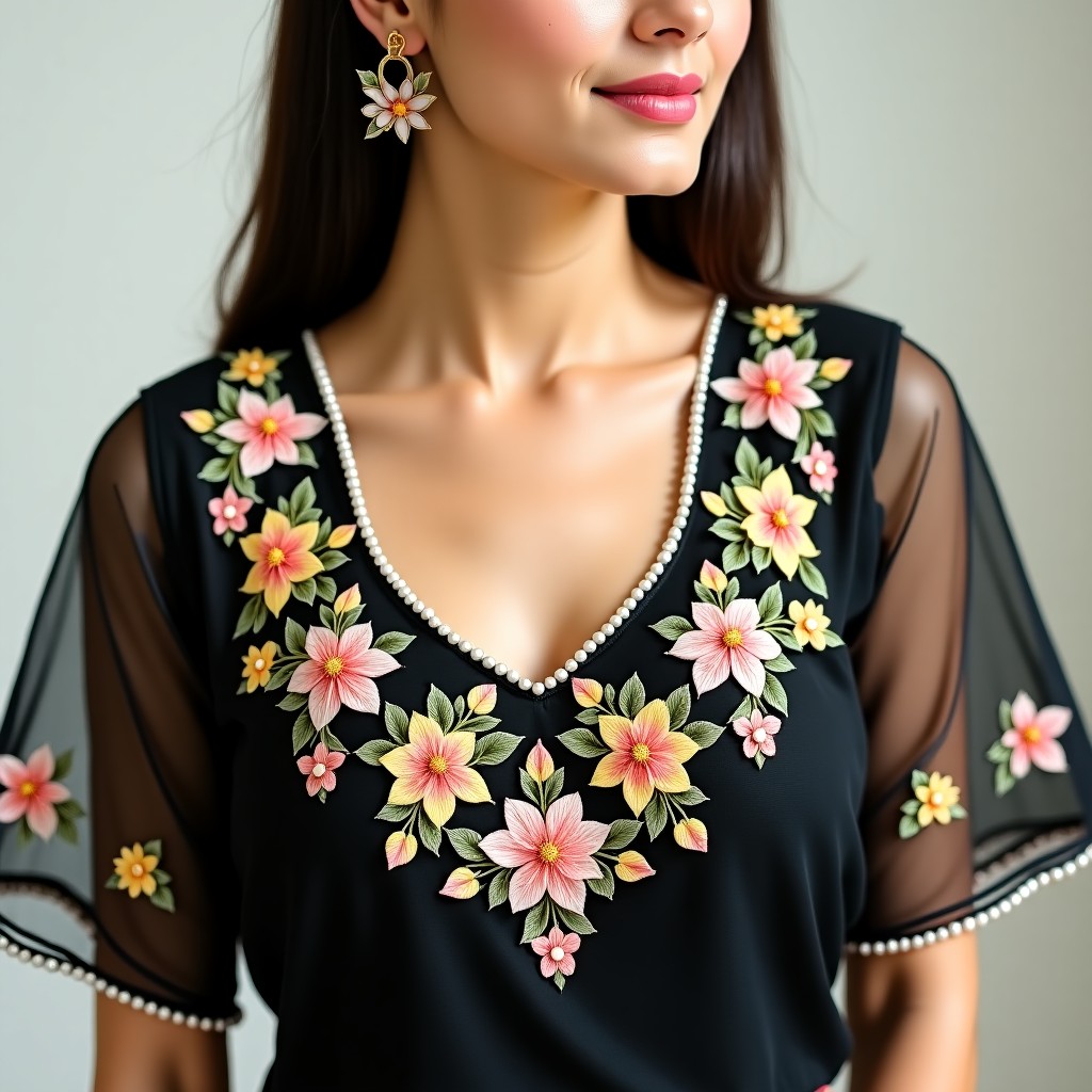 Royal Blossom AI Women's Blouse