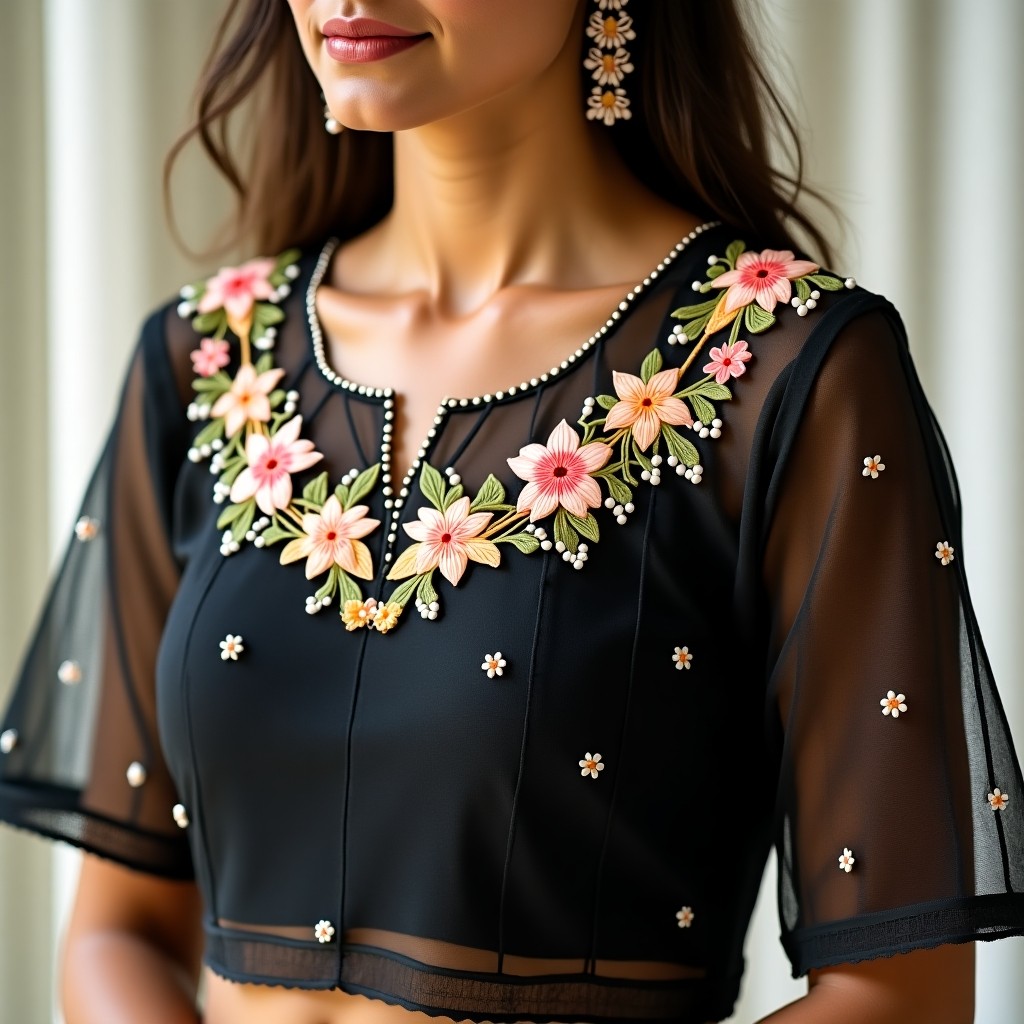 AI Modern Flora Couture Women's Blouse