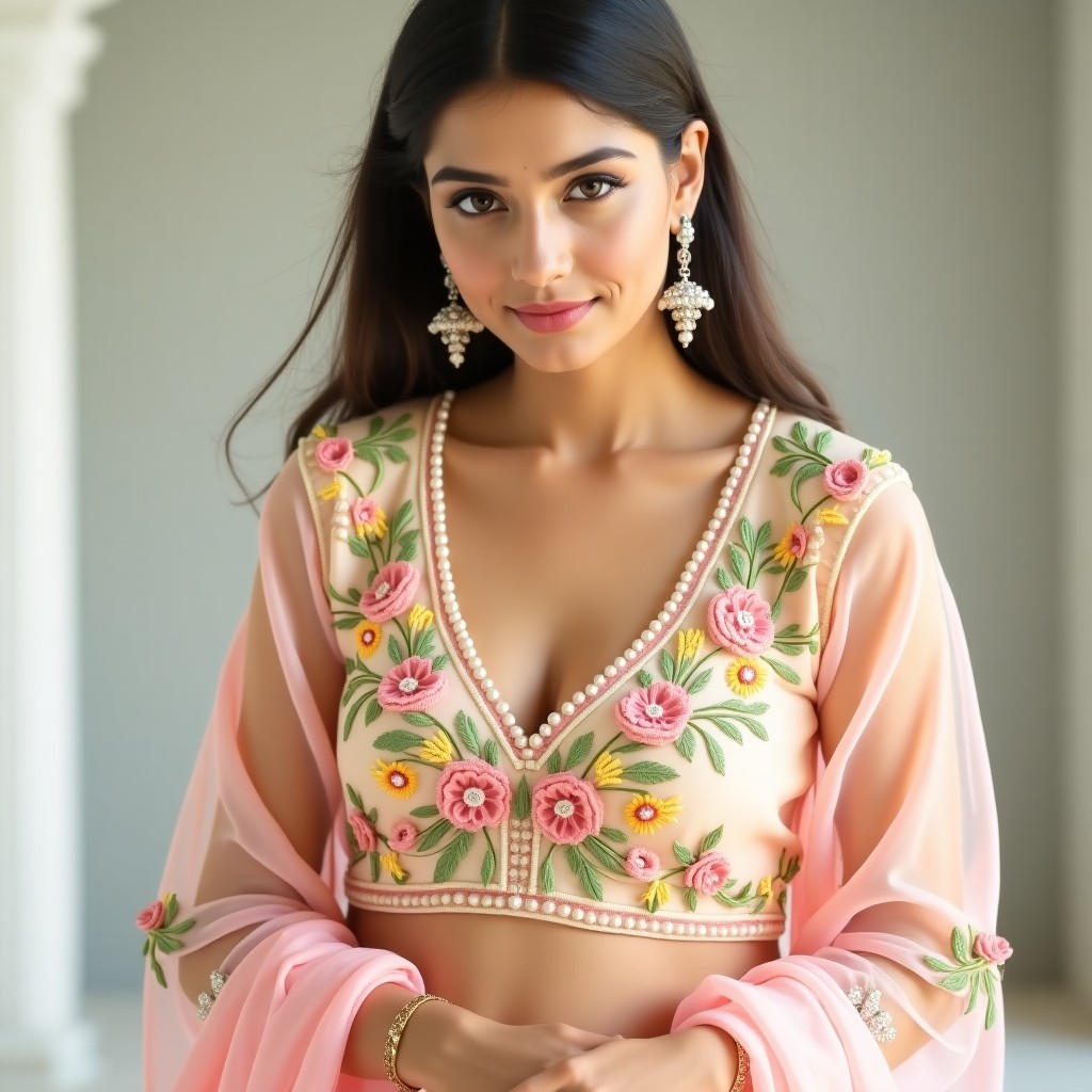 AI Modern Floral Royale Women's Blouse
